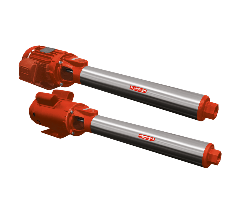 Bombas Schneider multiestágio vermelhas